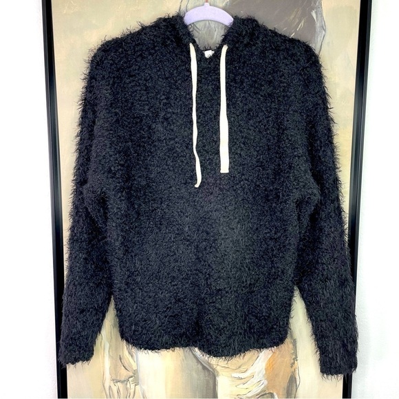 Bp Black Fuzzy Eyelash Hoodie - Picture 1 of 6